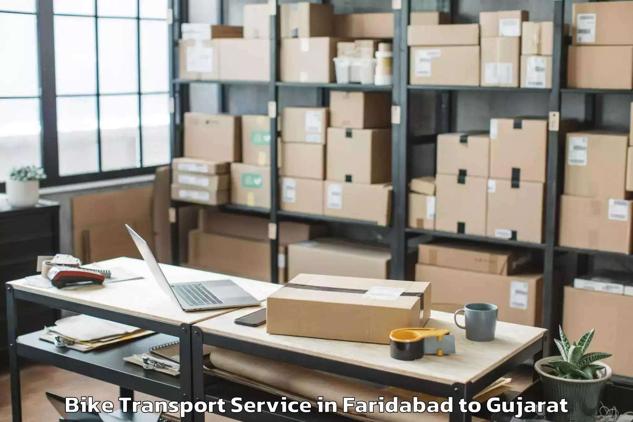 Book Your Faridabad to Jamnagar Bike Transport Today